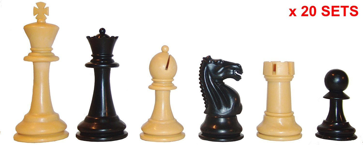 Black & Tan Fierce Knight Chess Pieces x 20