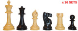 Black & Tan Fierce Knight Chess Pieces x 20